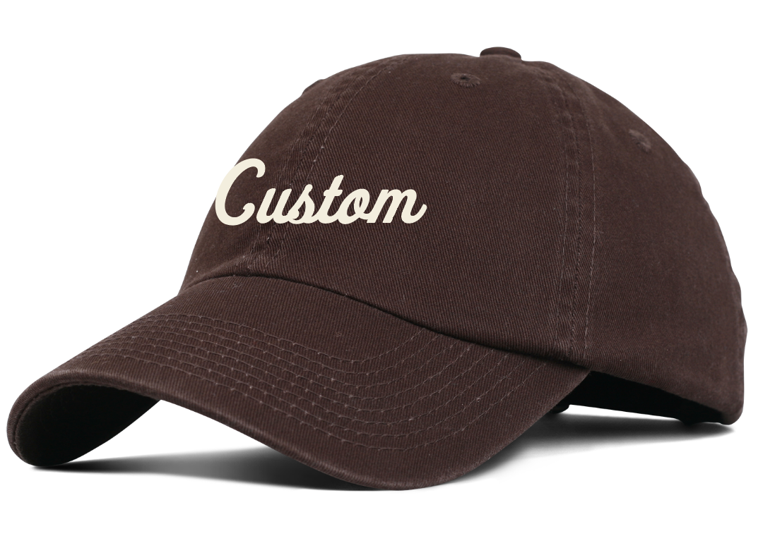Dad Script Hat Custom Script Puff Embroidered Dad Hat: Navy | My Site