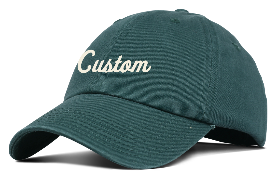Dad Script Hat Custom Script Puff Embroidered Dad Hat: Navy | My Site